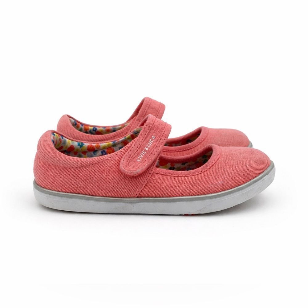Livie & Luca Pink Mary Jane Shoes | Girls Size 13 | Canvas Ballet Flats